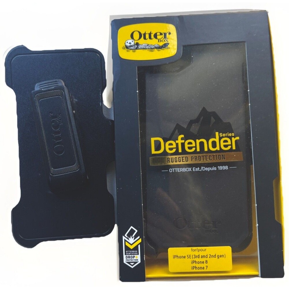 Otter Box Defender Black iPhone Case Protector for SE 2/3 gen and 7 8